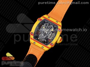 RM027-03 Real Tourbillon RMF Best Edition Orange/Red Carbon Skeleton Dial on Orange Nylon Strap