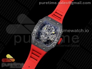 RM027-03 NTPT Real Tourbillon RMF Best Edition Skeleton Dial on Red Rubber Strap