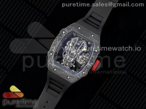 RM027-03 NTPT Real Tourbillon RMF Best Edition Skeleton Dial on Black Rubber Strap