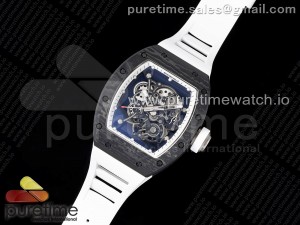 RM055 NTPT BBR Best Edition Skeleton White Dial on White Rubber Strap Clone RMUL2 V2