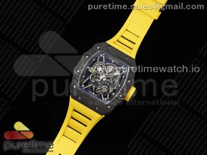 RM035-01 Black Carbon SONIC Best Edition Skeleton Dial on Yellow Rubber Strap Clone RMUL2