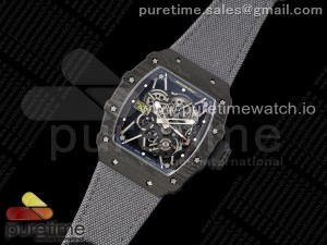 RM035-01 Black Carbon SONIC Best Edition Skeleton Dial on Gray Nylon Strap Clone RMUL2