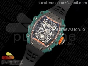 RM21-02 Tourbillon NTPT RMF Best Edition Skeleton Dial on Black Rubber Strap