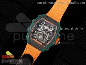 RM21-02 Tourbillon NTPT RMF Best Edition Skeleton Dial on Orange Nylon Strap