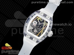 RM026 Transparent Tourbillon RM Best Edition Panda Skeleton Dial on Rubber Strap