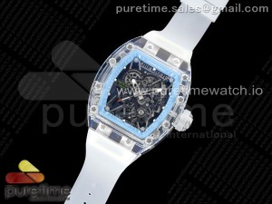 RM035 Transparent RMF Best Edition Skeleton Blue Dial on Translucent Rubber Strap Clone RMUL2