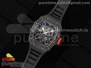 RM035-02 Black Carbon SONIC Best Edition Skeleton Dial on Black Rubber Strap Clone RMUL2