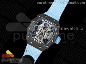 RM53-02 Tourbillon Carbon RMF Best Edition Skeleton Dial on Blue Nylon Strap