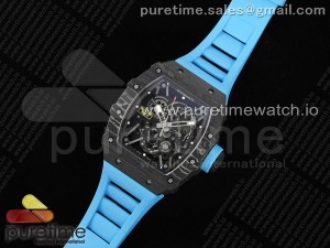 RM035-02 Carbon SONIC Best Edition Skeleton Dial on Blue Rubber Strap Clone RMUL2 V2