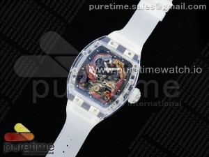 RM57 Transparent Tourbillon RMF Best Edition Red Dragon Eagle Dial on Transparent Rubber Strap