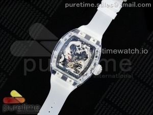 RM57 Transparent Tourbillon RMF Best Edition Silver Dragon Eagle Dial on Transparent Rubber Strap