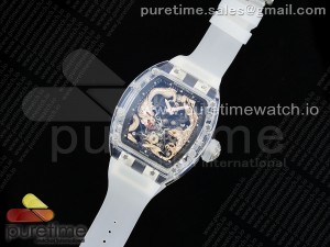 RM57 Transparent Tourbillon RMF Best Edition Gold Dragon Eagle Dial on Transparent Rubber Strap