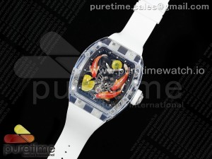 RMS10 Tourbillon Transparent RMF Best Edition Koi Fish Dial on White Rubber Strap