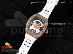 RM52 Astronaut Tourbillon Brown Ceramic YSF Best Edition on White Rubber Strap