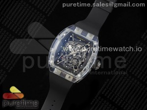 RM035-02 Transparent RMF 1:1 Best Edition Skeleton Dial on Black Rubber Strap RMAL1