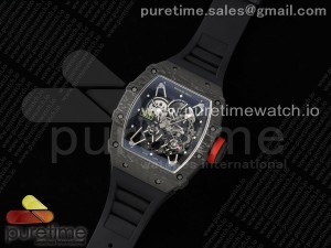 RM035-02 Black Carbon SONIC Best Edition Skeleton Dial on Black Rubber Strap Clone RMUL1