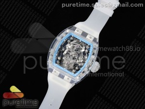 RM56-02 Transparent Tourbillon RMF Best Edition Skeleton Blue Dial on Transparent Rubber Strap