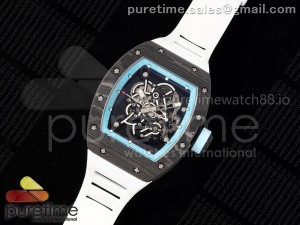 RM055 NTPT RMF 1:1 Best Edition Blue Bezel Blue Crown on White Rubber Strap RMUL2 Super Clone