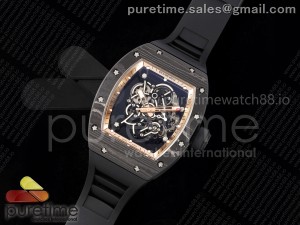 RM055 NTPT RMF 1:1 Best Edition RG Bezel Black Crown on Black Rubber Strap RMUL2 Super Clone