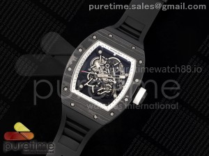 RM055 NTPT RMF 1:1 Best Edition White Bezel White Crown on Black Rubber Strap RMUL2 Super Clone