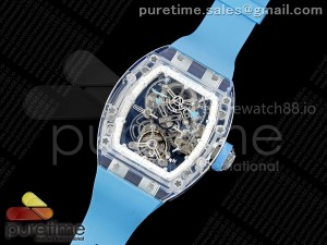 RM56-02 Transparent Tourbillon RMF Best Edition Skeleton Dial Blue Hands on Blue Rubber Strap
