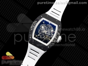 RM055 Ti/NTPT KVF 1:1 Best Edition White/Black Inner Bezel White Crown on White Rubber Strap RMUL2 Super Clone
