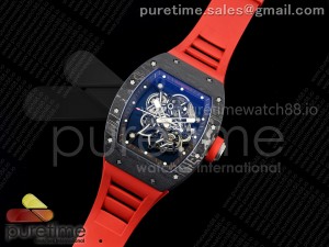 RM055 Ti/NTPT KVF 1:1 Best Edition Black Inner Bezel Red Crown on Red Rubber Strap RMUL2 Super Clone