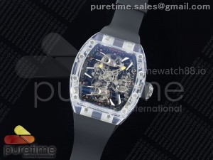 RM027-02 Transparent Tourbillon RMF Best Edition Skeleton Dial on Black Rubber Strap