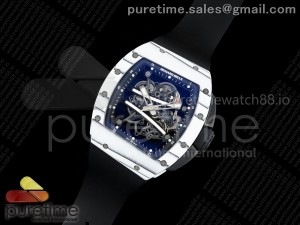 RM061-01 Yohan Blake White NTPT ZF 1:1 Best Edition on Black Rubber Strap RMUL2 Super Clone