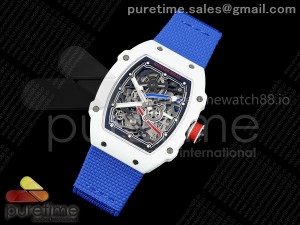 Custom Made RM67-02 White NTPT France Dial on Blue Nylon strap CRMA7 Clone