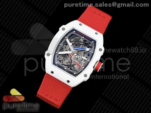 Custom Made RM67-02 White NTPT France Dial on Red Nylon strap CRMA7 Clone