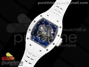RM055 White Ceramic ZF 1:1 Best Edition on Shark Rubber Strap RMUL2 Super Clone