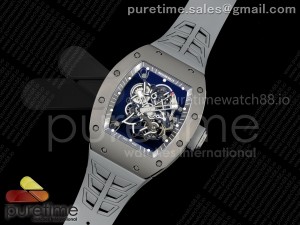 RM055 Gray Ceramic ZF 1:1 Best Edition on Gray Shark Rubber Strap RMUL2 Super Clone