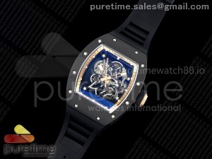 RM055 Black Ceramic MLF 1:1 Best Edition Gold Bezel Black Crown on Rubber Strap RMUL2 Super Clone
