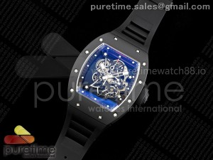 RM055 Black Ceramic MLF 1:1 Best Edition Black/Red Bezel Black Crown on Rubber Strap RMUL2 Super Clone