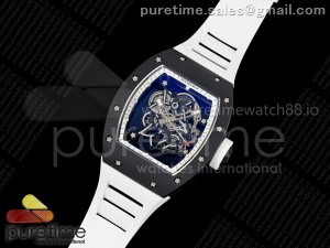 RM055 Black Ceramic MLF 1:1 Best Edition White Bezel White Crown on Rubber Strap RMUL2 Super Clone
