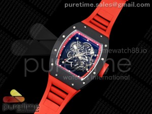 RM055 Black Ceramic MLF 1:1 Best Edition Red Bezel Red Crown on Rubber Strap RMUL2 Super Clone