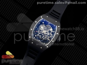 RM055 Black Ceramic MLF 1:1 Best Edition Black/White Bezel Black Crown on Rubber Strap RMUL2 Super Clone