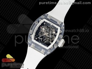 RM055 Crystal SONIC Best Edition White Inner Bezel White Crown on White Rubber Strap RMUL2 Super Clone