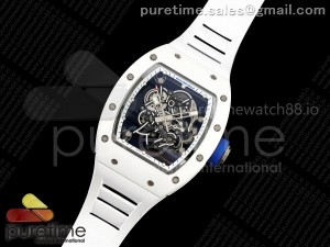 ZGF Custom Made RM055 with Free Sprung Titanium RMUL2 Super Clone (White Ceramic / Black Middle)