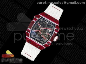 Custom Made RM67-02 Mutaz Essa Red NTPT on White Nylon strap CRMA7 Clone
