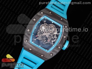 RM055 "Yas Marina Circuit" Forge Carbon Titanium Case KVF Best Edition Skeleton Dial on Blue Rubber Strap MIYOTA8215 V2