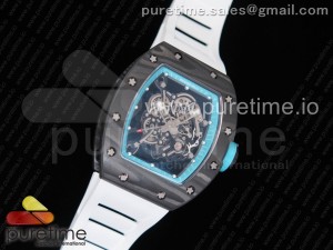 RM055 "Yas Marina Circuit" Forge Carbon Titanium Case KVF Best Edition Skeleton Dial on White Rubber Strap MIYOTA8215 V2