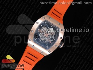 RM035-02 Americas RG KVF Best Edition Skeleton Dial on Orange Rubber Strap MIYOTA8215