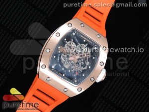 RM035-02 RG KVF Best Edition Skeleton Dial Black on Orange Rubber Strap MIYOTA8215