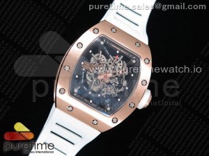 RM035-02 RG KVF Best Edition Skeleton Dial Black on White Rubber Strap MIYOTA8215