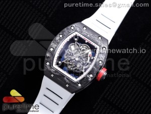 RM055 NTPT KVF Best Edition Skeleton Dial Red Crown on White Rubber Strap MIYOTA8215 V3