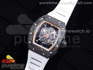 RM055 NTPT KVF Best Edition Skeleton Dial Gold on White Rubber Strap MIYOTA8215 V3