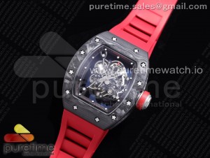 RM055 NTPT KVF Best Edition Skeleton Dial Black on Red Rubber Strap MIYOTA8215 V3