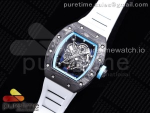 RM055 NTPT KVF Best Edition Skeleton Dial Blue on White Rubber Strap MIYOTA8215 V3